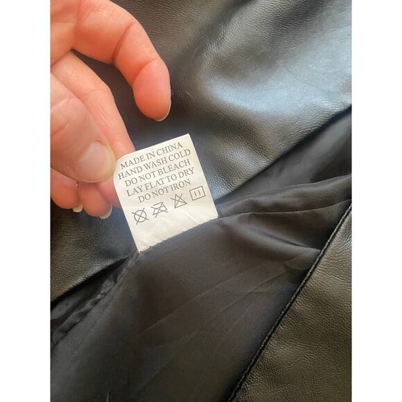 Princess Polly Black Faux Leather Blazer Jacket Size Small /Medium - Picture 9 of 9